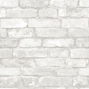 NuWallpaper -  Brick Peel & Stick Wallpaper White/Gra White/Gray